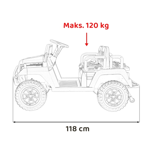Autko dla dzieci Buggy 4-osobowy Champion Biały XMX-650C.BIA